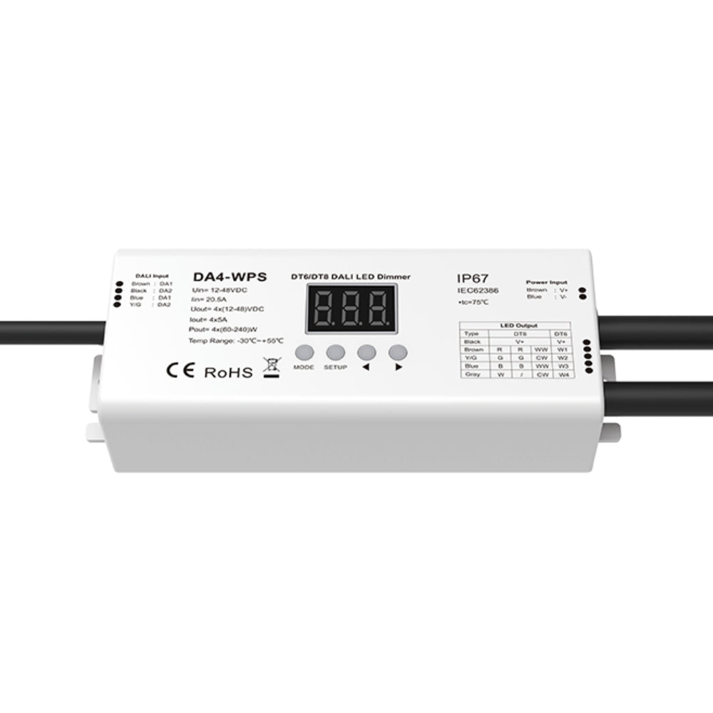 IP67 DALI LED-Controller – PWM-Dimmer, 4-Kanal, 12-48V